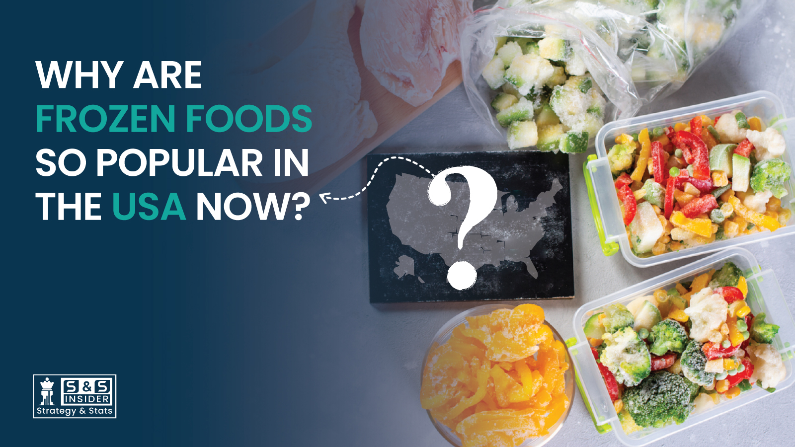 Frozen food packaging market trends and sustainability innovations infographic