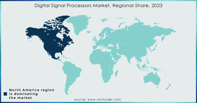 Digital Signal Processors Market, Regional Share, 2023